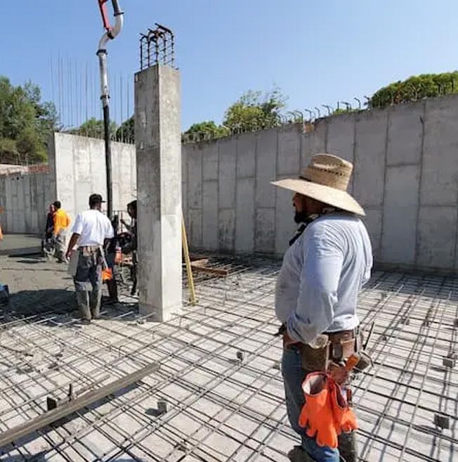 Workers during construction
