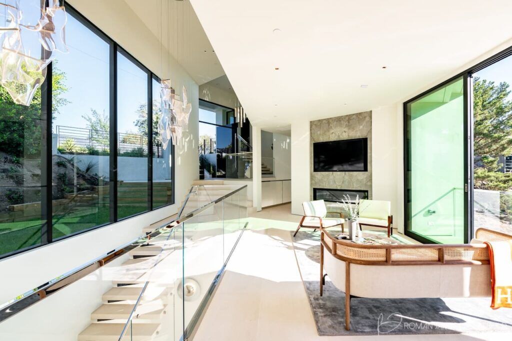 Stradella Los Angeles Interiors with glass walls