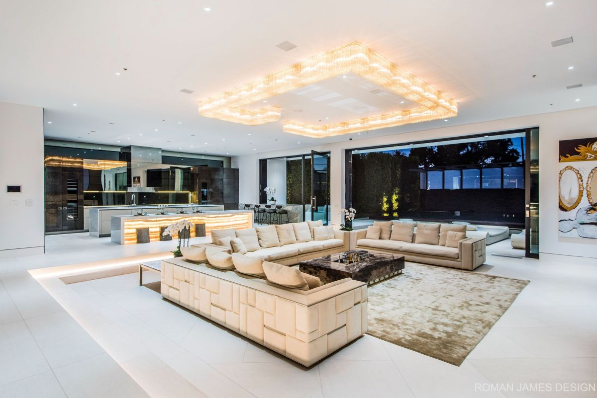 Canon Drive Modern Mansion Living Room