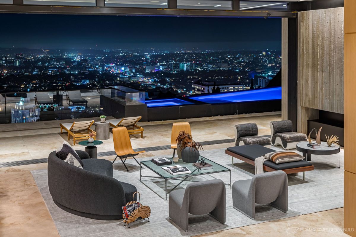 Sunset View Living room with city view